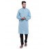 Long kurta - Powder blue cotton kurta