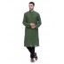 Cotton long kurta - Green colored | Dobby weave