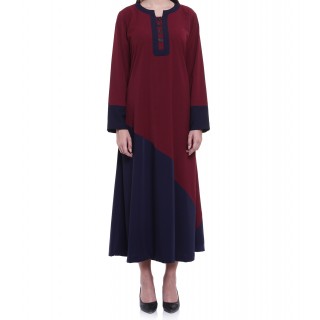 Blue and maroon shade abaya