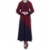Blue and maroon shade abaya
