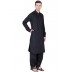 Solid Black Pathani Suit- Black Solid Black Pathani Suit- Black