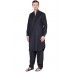 Chinese Neck Pathani Suit- Solid Black Chinese Neck Pathani Suit- Solid Black