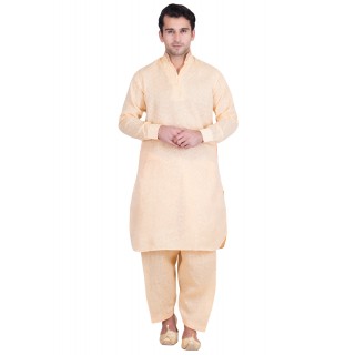 Khadi Jacquard Pathani Suit 