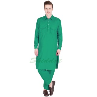  Pathani suit- Green  colored