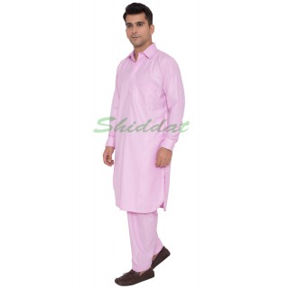 Cotton Pathani Suit- Baby Pink colored