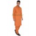 Cotton Pathani Suit- Tangerine colored Cotton Pathani Suit- Tangerine colored