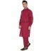 Cotton Pathani Suit- Mexican Red colored Cotton Pathani Suit- Mexican Red colored