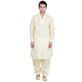 Pathani Suit with Chinese neck - Spanish White color