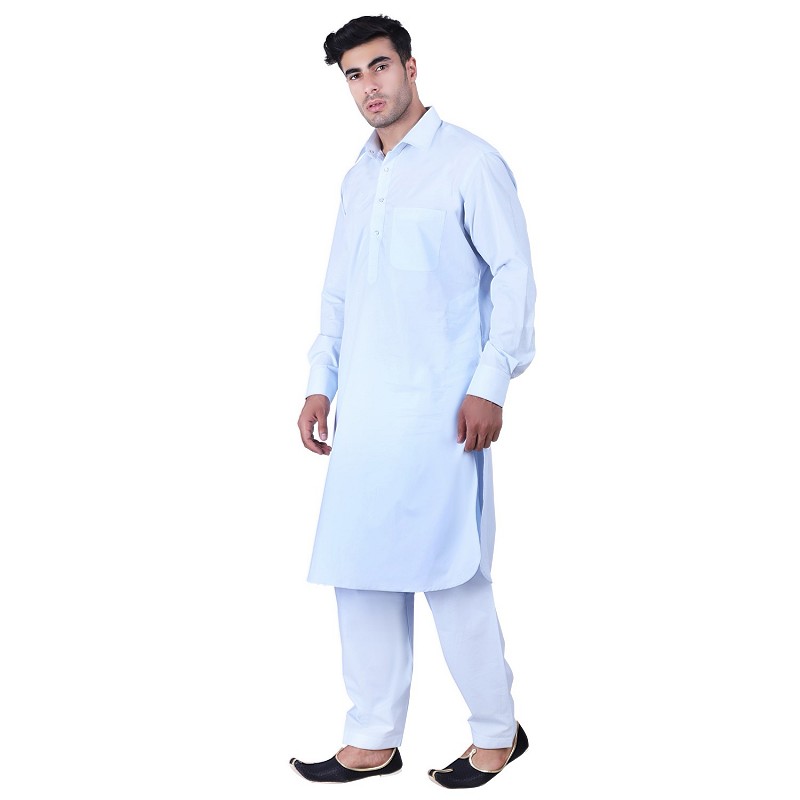 Pathani suit for men Khan dress with regular collar at www.shiddat