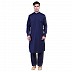 Cotton Pathani Suit with mandarin collar- Navy Blue Cotton Pathani Suit with mandarin collar- Navy Blue
