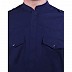 Cotton Pathani Suit with mandarin collar- Navy Blue Cotton Pathani Suit with mandarin collar- Navy Blue