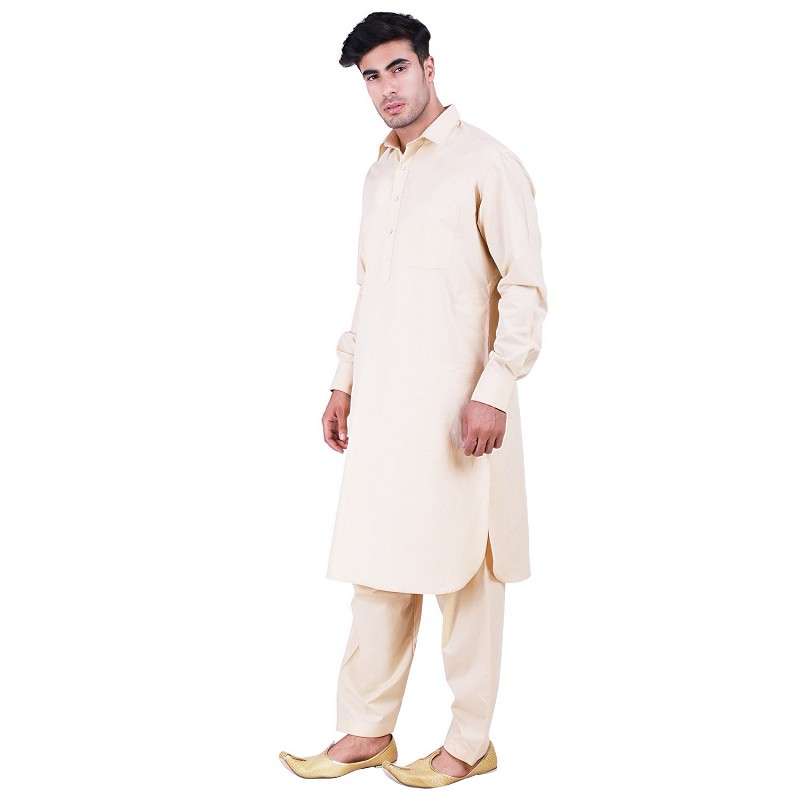 Pathani suit for men Khan dress with regular collar at www.shiddat