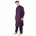 Cotton Pathani Suit with mandarin collar- Purple Cotton Pathani Suit with mandarin collar- Purple