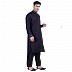 Designer Pathani Suit with mandarin collar- Black Designer Pathani Suit with mandarin collar- Black