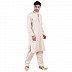 Designer Pathani Suit with mandarin collar- Beige  Designer Pathani Suit with mandarin collar- Beige
