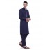 Pathani Suit -Navy Blue Cotton Fabric