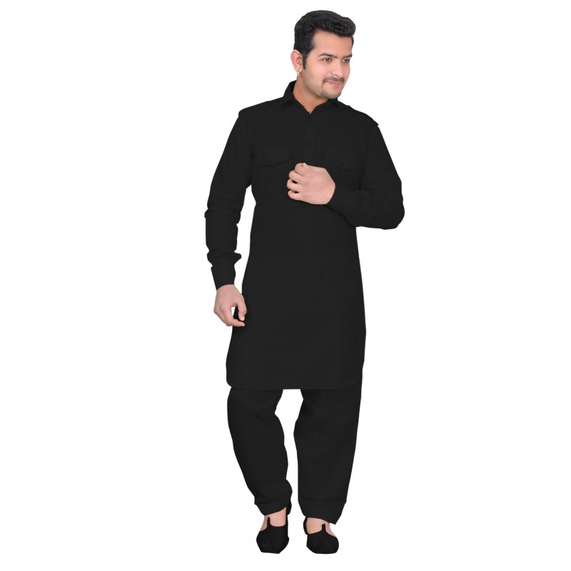 Black colour best sale pathani