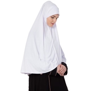 White- Khimer | Long Hijab | Prayer Hijab