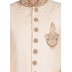 Classic Almond Colored Resham Jacquard Sherwani  Classic Almond Colored Resham Jacquard Sherwani