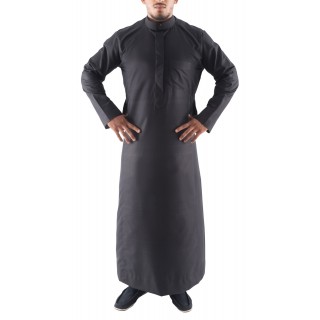 Jubbah- Black Simple Saudi