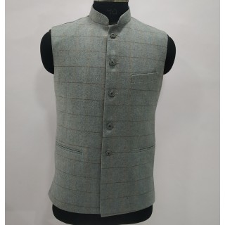 Woolen Waistcoat for Men- Silver Grey