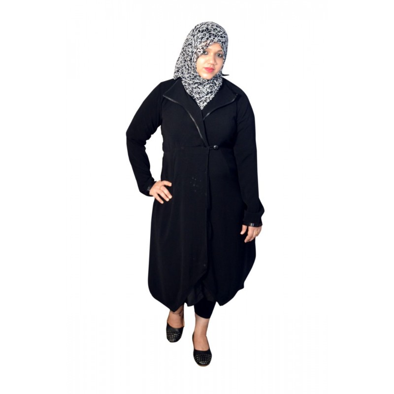 Irani Monto Coat- Black colored Trio pattern Irani Monto Coat online