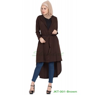 Long Jacket with a belt- Brown