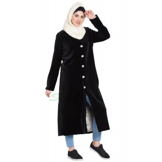 Women's Velvet coat- Black color