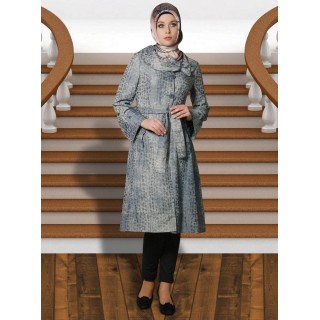 Irani Manto/Coat in Gunsmoke color