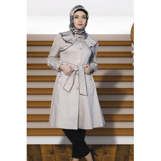 Irani Manto/Coat in Silver-Rust color