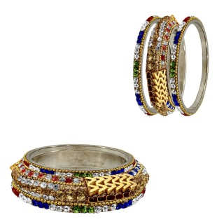 Unique Set Of 6 Metal Bangles With Kada Set Of Women