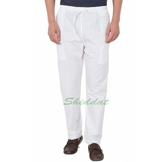 Pant Cut Pyjama in cotton- Solid White