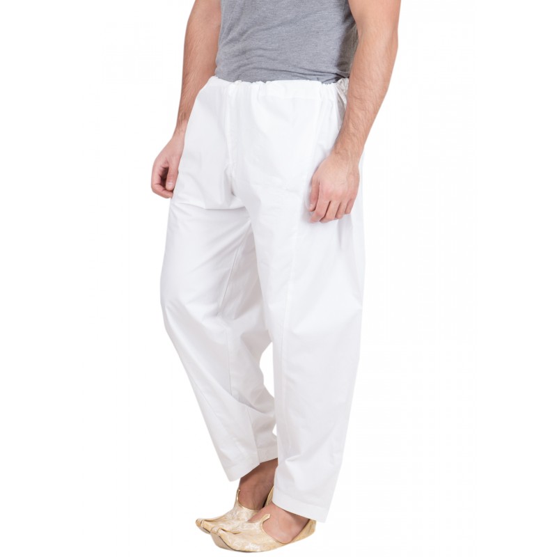 Pajama, Salwar for Men online in India- White colored, Cotton Fabric