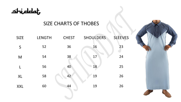 Jubbah-Thobe size chart
